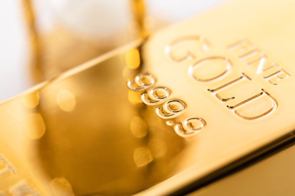 Close up shoot of fine gold bullion