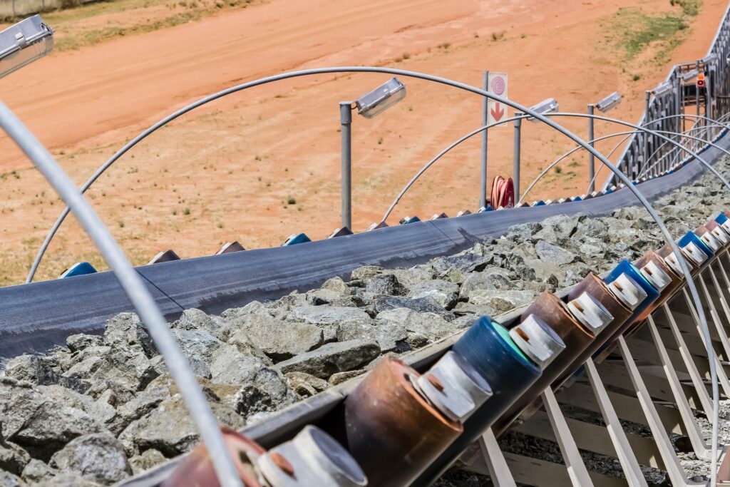 Platinum mining equipment in a site in South Africa